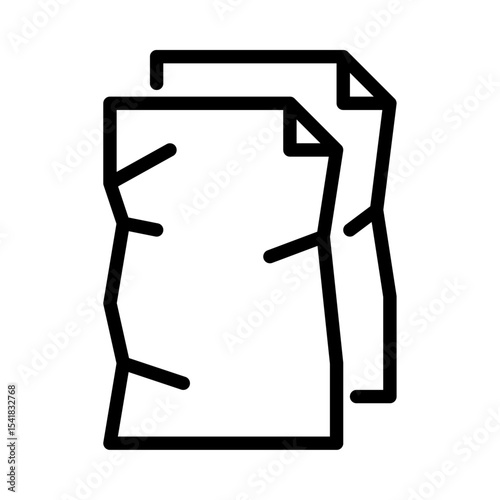 paper waste outline icon. used paper black line illustration.
