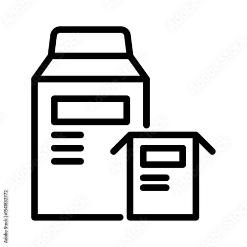 cardboard waste outline icon. carton waste black line illustration.
