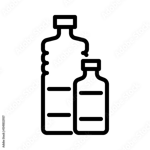 plastic bottle waste outline icon. plastic trash black line illustration.