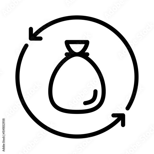 recycle garbage outline icon. recycle trash black line illustration.