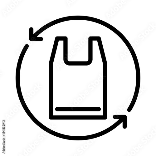 recycle plastic outline icon. recycle plastic waste black line illustration.