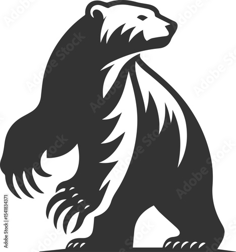 Silhouette of a polar bear animal vector black illustration