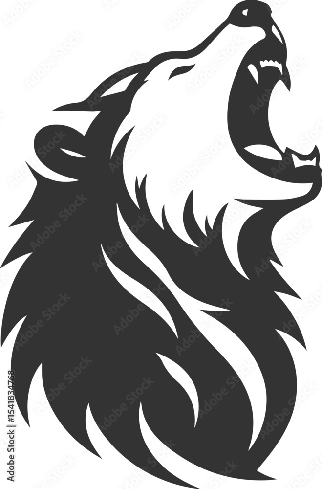 Obraz premium Silhouette of a polar bear animal vector black illustration
