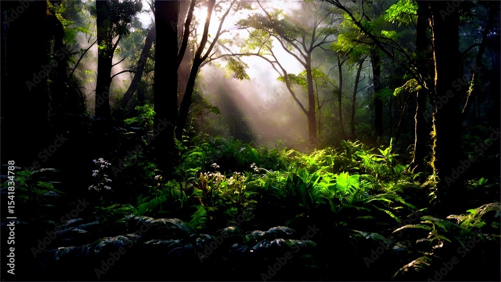 Fototapeta premium sun rays in the forest