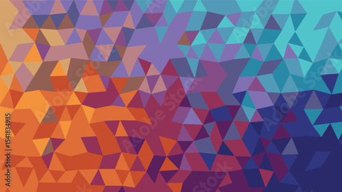Abstract Geometric Pattern Orange Purple Teal Triangles 2