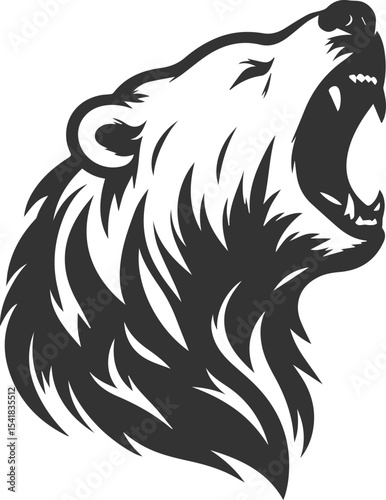 Silhouette of a polar bear animal vector black illustration