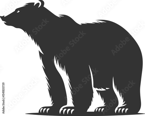 Silhouette of a polar bear animal vector black illustration
