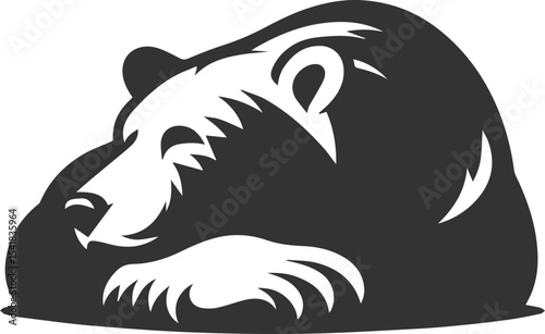 Silhouette of a polar bear animal vector black illustration