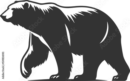 Silhouette of a polar bear animal vector black illustration
