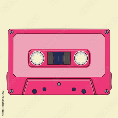 Vintage cassette tape with detailed design vibrant nostalgic feel