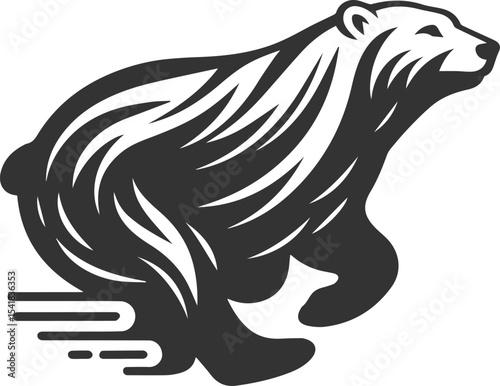Silhouette of a polar bear animal vector black illustration