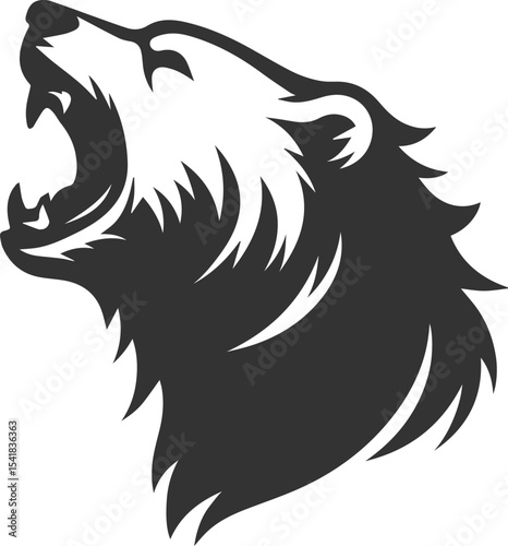 Silhouette of a polar bear animal vector black illustration