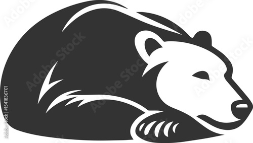 Silhouette of a polar bear animal vector black illustration