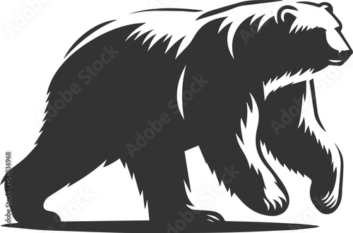 Silhouette of a polar bear animal vector black illustration