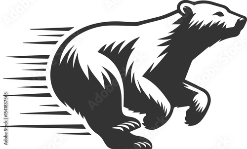 Silhouette of a polar bear animal vector black illustration