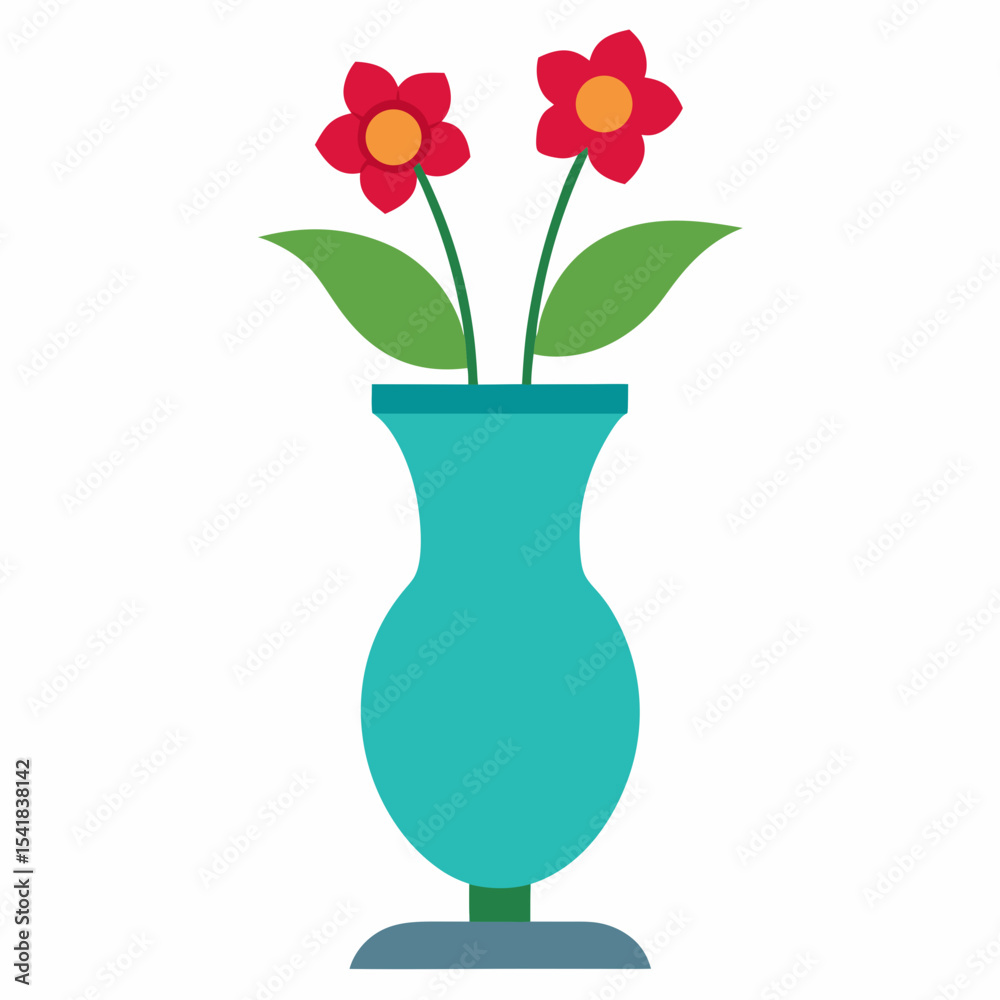Obraz premium Elegant Flower Vase Vector | Generative AI Linocut Silhouette Design