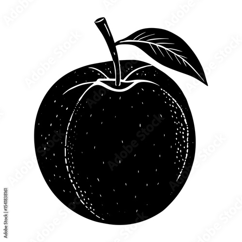 Peach Blush Vector Art – Generative AI Linocut Silhouette Design