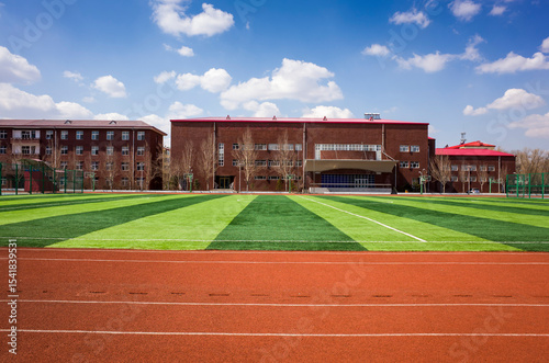 empty stadium in the summer