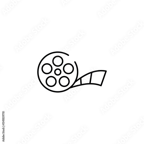 Film Roll Cinema icon design with white background stock illustration