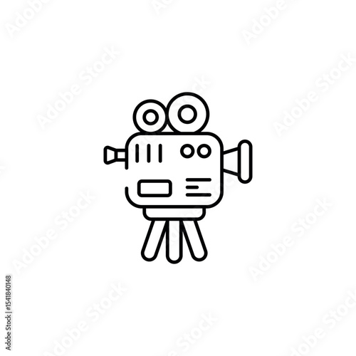 Smart Movie Camera icon design with white background stock illustration