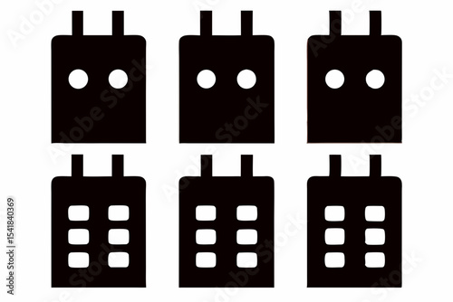 Customizable Walkie Talkie Icon Collection for Tech and Communication Branding
