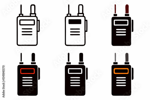 Versatile Walkie Talkie Vector Graphics for Business and Security Themes