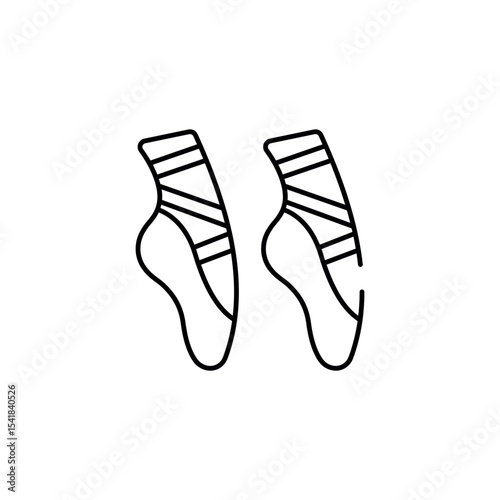 Ballet Shoes icon design with white background stock illustration