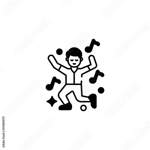 Dancer icon design with white background stock illustration
