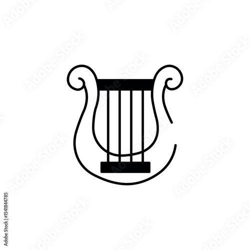 Harp icon design with white background stock illustration
