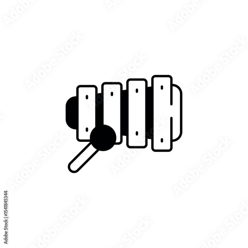 Xylophone icon design with white background stock illustration