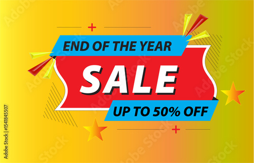 End of the year sale offer banner template. stock clearance offer. end of year special offer design for web and social media.
