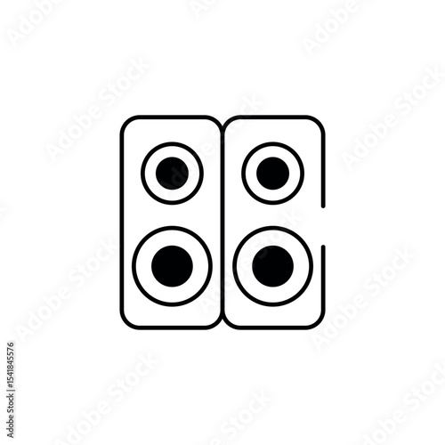 Music System icon design with white background stock illustration