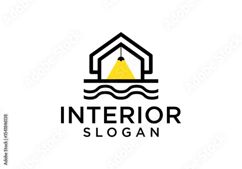 Interior logo design vector template for house and furniture symbols