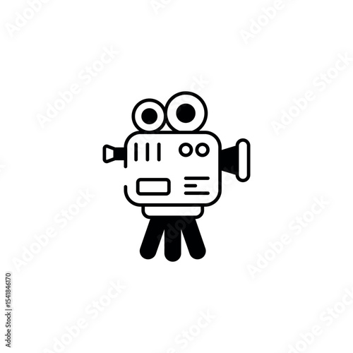 Smart Movie Camera icon design with white background stock illustration