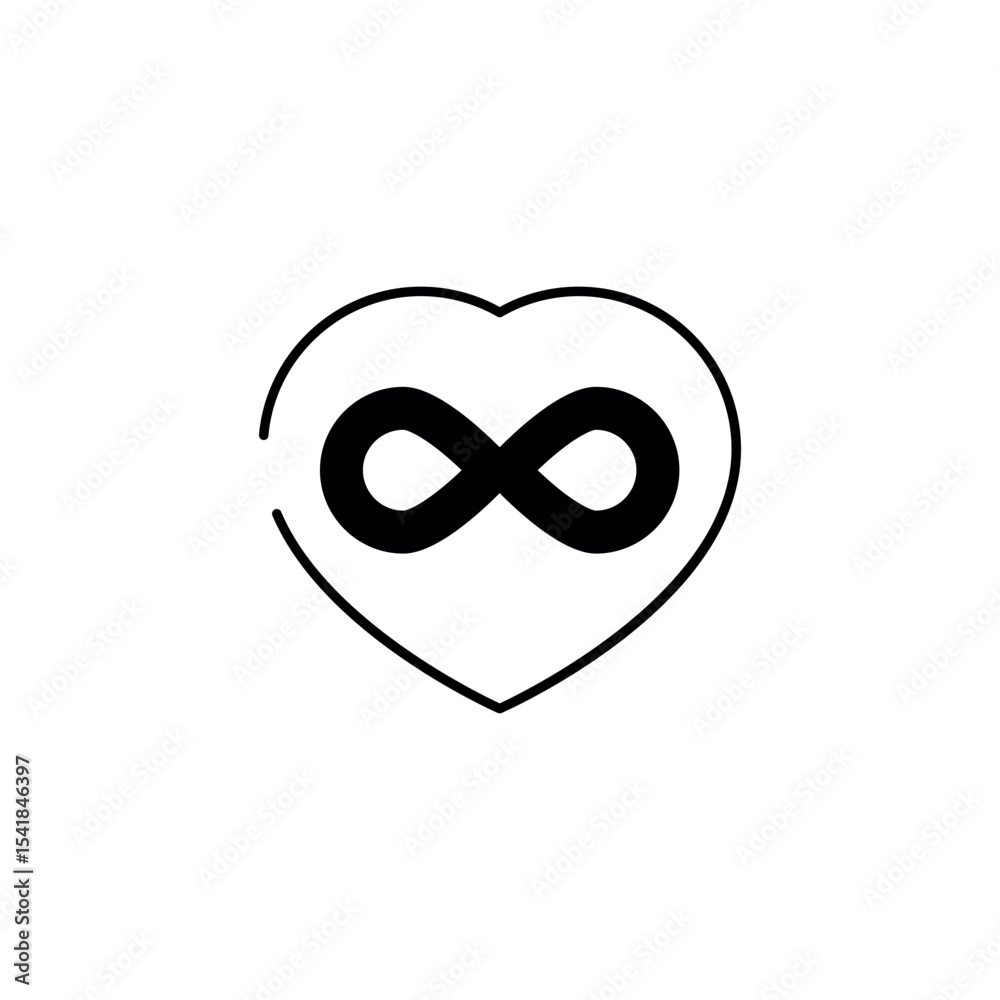 Eternal Love icon design with white background stock illustration Eternal Love icon design with white background stock illustration