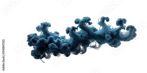 Image of colorful smoke plume in pink, blue hues against isolated on transparent background