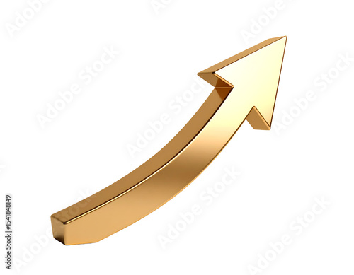 Wallpaper Mural Golden arrow shows upward trend success Torontodigital.ca
