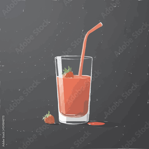 glass of strawberry juice