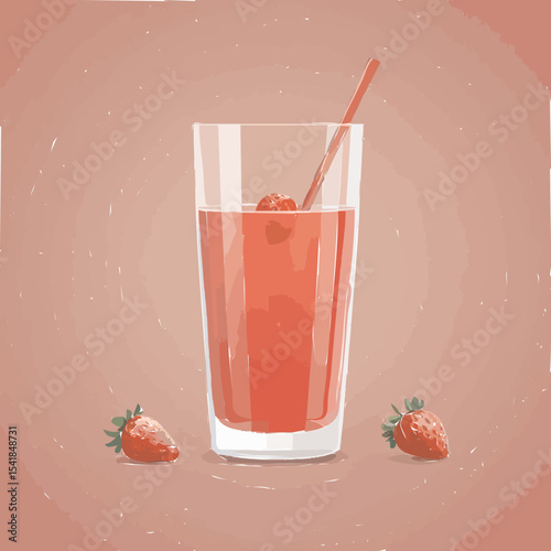vector illustration strawberry juice 