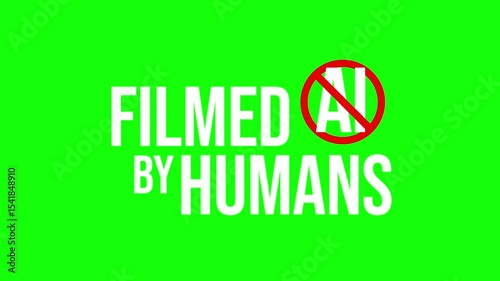 Filmed By Humans - Set of 3 No AI Typographic Labels