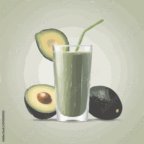 vector avocado juice 