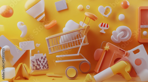 shopping cart full of money