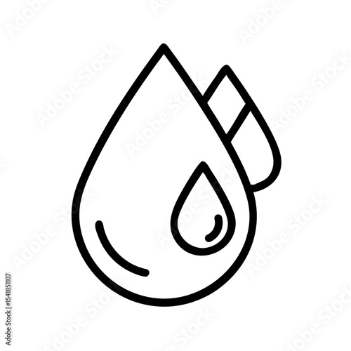 Water drop icon liquid hydration symbol