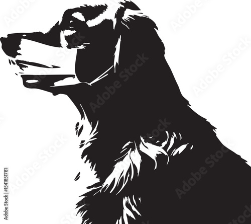 Majestic Dog Profile - Black & White Vector Art"
