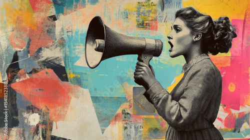 young man with a megaphone