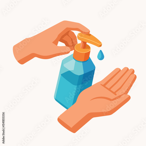 wash hands with hand sanitizer. vektor