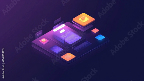 3d render of a cube on black