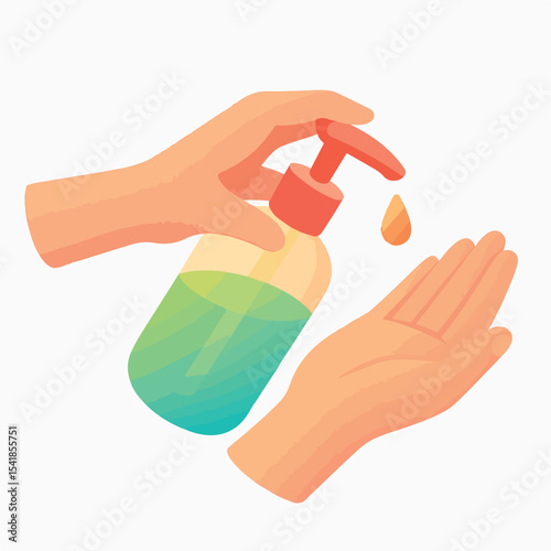 wash hands with hand sanitizer. vektor