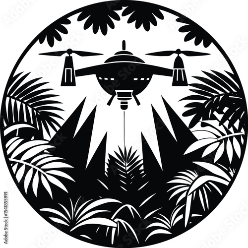 Search Rescue Drone Over Jungle