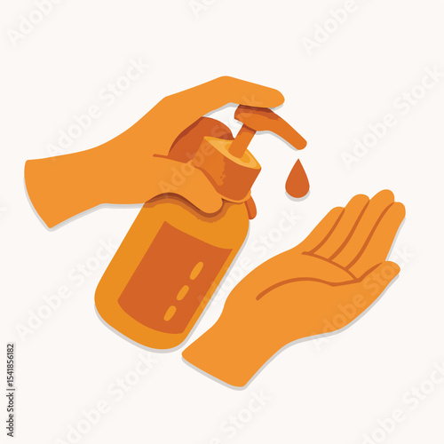 wash hands with hand sanitizer. vektor